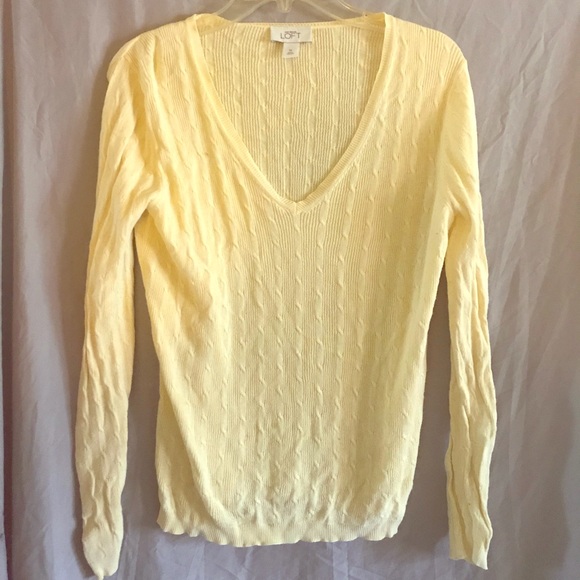LOFT Sweaters - Ann Taylor LOFT pale yellow vneck sweater